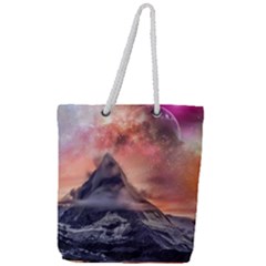 Mountain Cosmos Universe Nature Full Print Rope Handle Tote (large) by Wegoenart