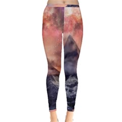 Mountain Cosmos Universe Nature Inside Out Leggings by Wegoenart