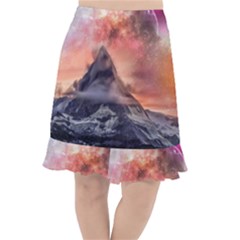 Mountain Cosmos Universe Nature Fishtail Chiffon Skirt by Wegoenart