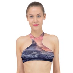 Mountain Cosmos Universe Nature High Neck Bikini Top by Wegoenart