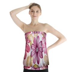 Fabric Pattern Texture Strapless Top by Wegoenart