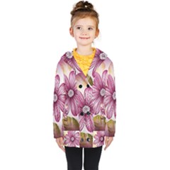 Fabric Pattern Texture Kids  Double Breasted Button Coat by Wegoenart