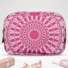 Mandala Pink Abstract Make Up Pouch (small) by Wegoenart