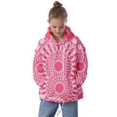 Mandala Pink Abstract Kids  Oversized Hoodie