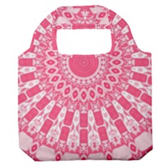 Mandala Pink Abstract Premium Foldable Grocery Recycle Bag by Wegoenart