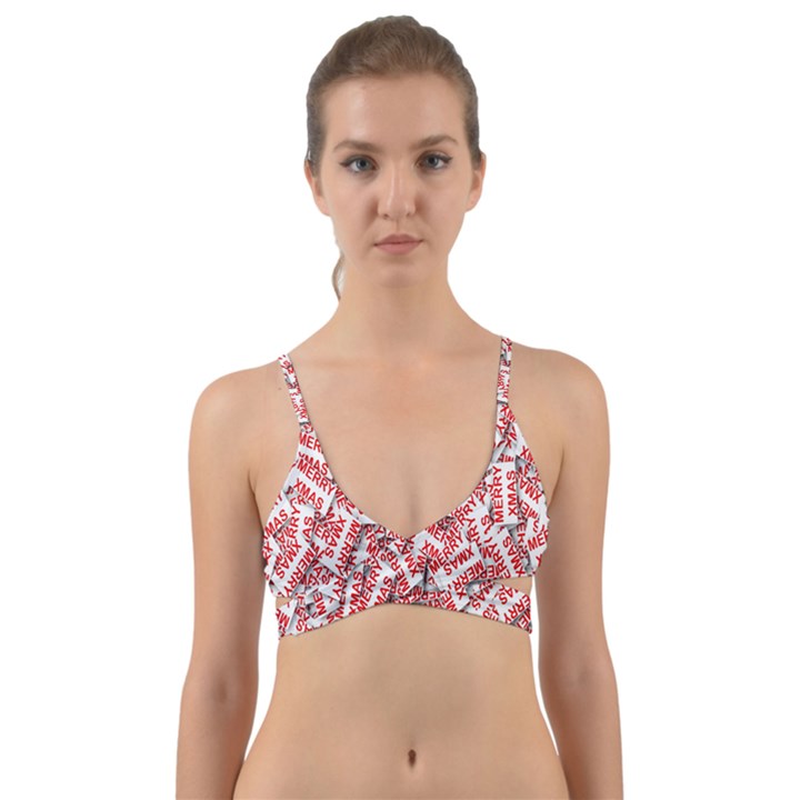 Merry-christmas Wrap Around Bikini Top