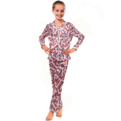 Merry-christmas Kid s Satin Long Sleeve Pajamas Set by nateshop