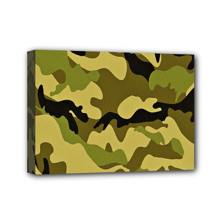 Army Camouflage Texture Mini Canvas 7  x 5  (Stretched)