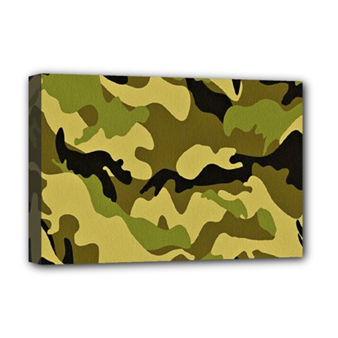 Army Camouflage Texture Deluxe Canvas 18  X 12  (stretched) by nateshop