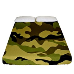 Army Camouflage Texture Fitted Sheet (queen Size) by nateshop