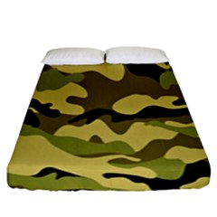 Army Camouflage Texture Fitted Sheet (king Size) by nateshop