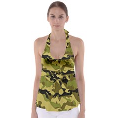 Army Camouflage Texture Babydoll Tankini Top by nateshop