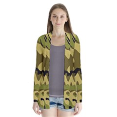 Army Camouflage Texture Drape Collar Cardigan by nateshop