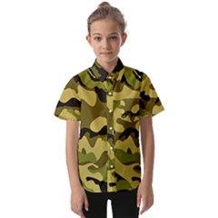 Army Camouflage Texture Kids  Short Sleeve Shirt by nateshop