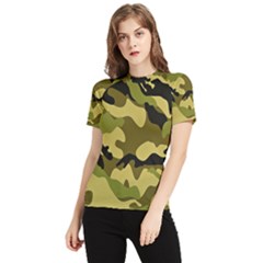 Army Camouflage Texture Women s Short Sleeve Rash Guard by nateshop