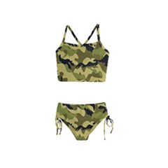 Army Camouflage Texture Girls  Tankini Swimsuit by nateshop