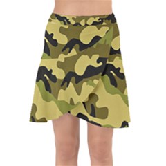 Army Camouflage Texture Wrap Front Skirt by nateshop