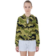 Army Camouflage Texture Women s Tie Up Sweat by nateshop