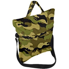 Army Camouflage Texture Fold Over Handle Tote Bag by nateshop