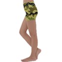 Army Camouflage Texture Kids  Lightweight Velour Yoga Shorts View2