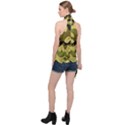 Army Camouflage Texture Halter Asymmetric Satin Top View2