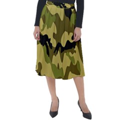 Army Camouflage Texture Classic Velour Midi Skirt  by nateshop