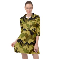 Army Camouflage Texture Mini Skater Shirt Dress by nateshop