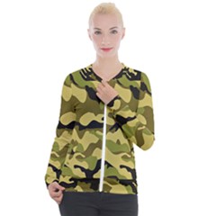 Army Camouflage Texture Casual Zip Up Jacket by nateshop