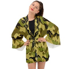 Army Camouflage Texture Long Sleeve Kimono by nateshop