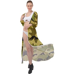 Army Camouflage Texture Maxi Chiffon Beach Wrap by nateshop