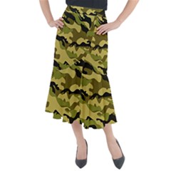 Army Camouflage Texture Midi Mermaid Skirt by nateshop