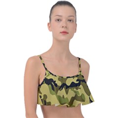 Army Camouflage Texture Frill Bikini Top by nateshop