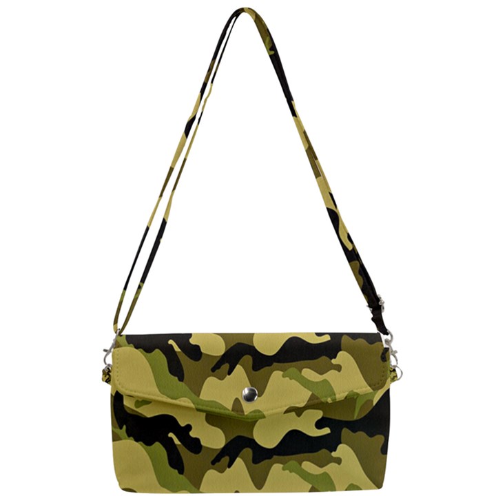 Army Camouflage Texture Removable Strap Clutch Bag