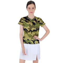 Army Camouflage Texture Women s Sports Top by nateshop