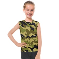 Army Camouflage Texture Kids  Mesh Tank Top by nateshop