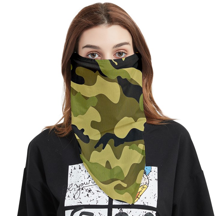 Army Camouflage Texture Face Covering Bandana (Triangle)