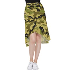 Army Camouflage Texture Frill Hi Low Chiffon Skirt by nateshop