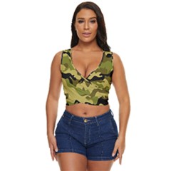 Army Camouflage Texture Women s Sleeveless Wrap Top by nateshop