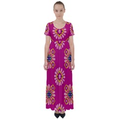 Morroco High Waist Short Sleeve Maxi Dress