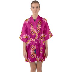 Morroco Half Sleeve Satin Kimono 