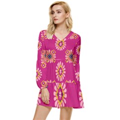 Morroco Tiered Long Sleeve Mini Dress by nateshop