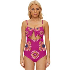 Morroco Knot Front One-piece Swimsuit by nateshop