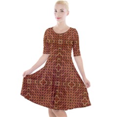 Mosaic (2) Quarter Sleeve A-line Dress by nateshop