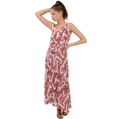 Merry-christmas V-neck Chiffon Maxi Dress by nateshop