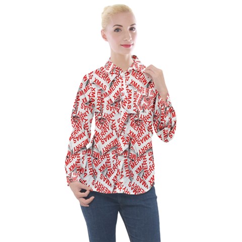 Merry-christmas Women s Long Sleeve Pocket Shirt by nateshop