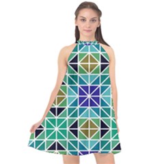 Mosaic 3 Halter Neckline Chiffon Dress  by nateshop