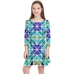 Mosaic 3 Kids  Quarter Sleeve Skater Dress by nateshop