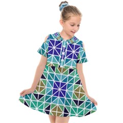 Mosaic 3 Kids  Short Sleeve Shirt Dress by nateshop