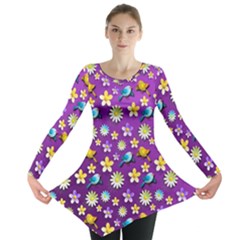 Pattern Long Sleeve Tunic  by nateshop