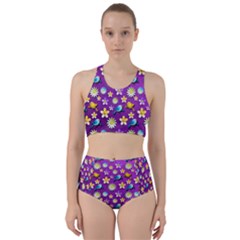 Pattern Racer Back Bikini Set by nateshop